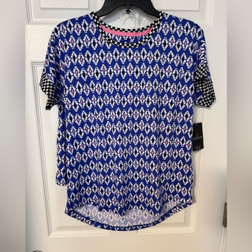 Cuddl Duds Blue Graphic PJ Set Size XS